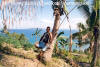 Bolong Beach Hill and local fisherman/guide - Sacol Island in background.